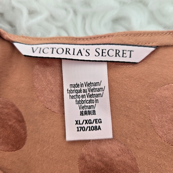 Victoria's Secret polka dot satin cami top with tie straps in a copper color. Si - Picture 6 of 6